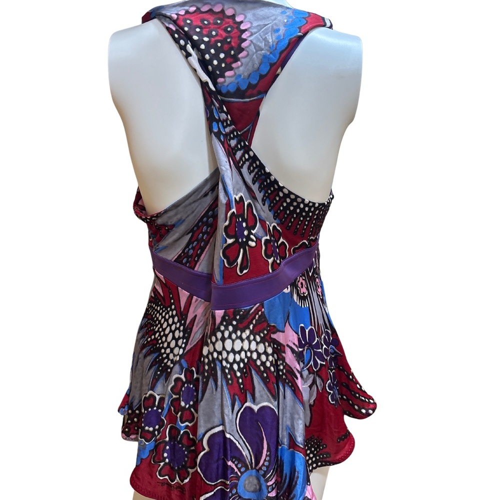 ✨ Roberto Cavalli Silk Floral V-Neck Peplum Blouse Mint Condition Sz 46